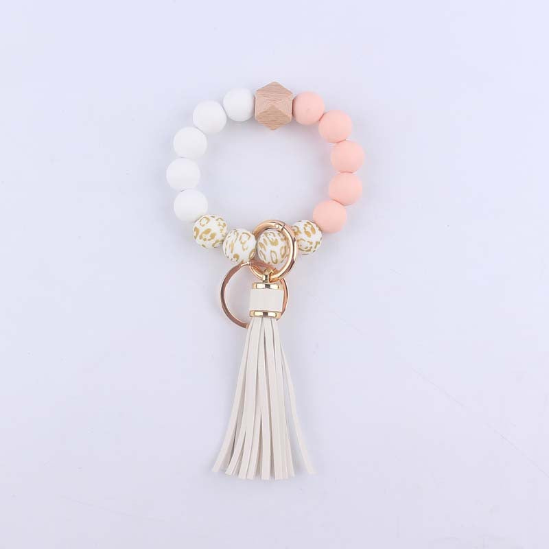 Llaves de muñeca con cuentas de silicona impresas al por mayor